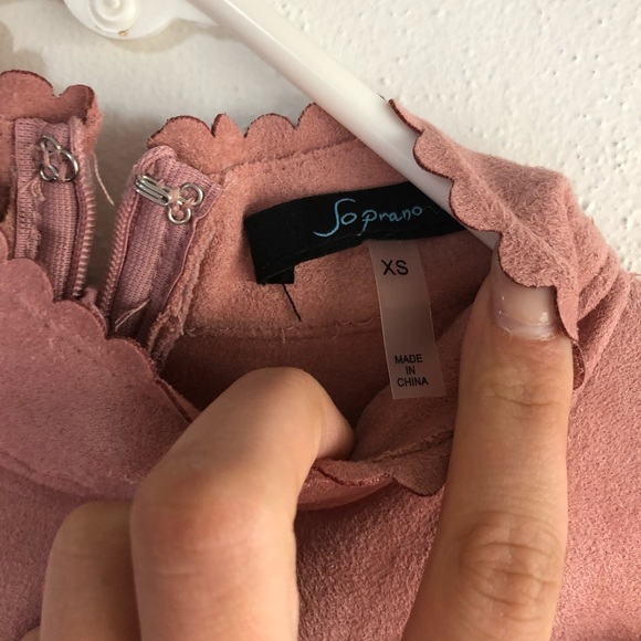 BABY PINK FELT PENCIL DRESS - Picture 4 of 4